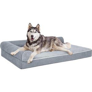 Pets Grey Suede Orthopedic Waterproof Large Dog Bed